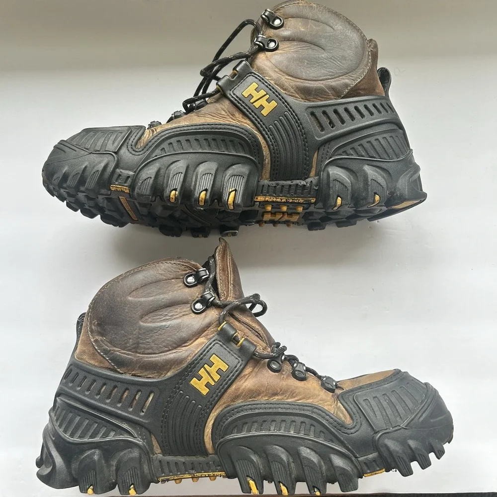 Helly Hansen Hiking Boots Mens 13 Brown Leather Trail‎ Trek Wear Rugged Gorpcore